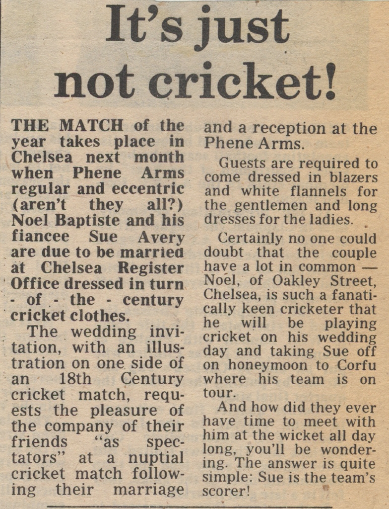 19820723 PHENE ARMS MARRIAGE CRICKET MATCH NOEL BAPTISTE CN.jpg